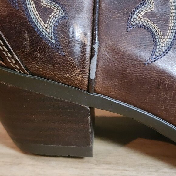 Ariat Boots Womens Size 6B Brown Leather Western Cowboy ATS Square Toe - Picture 2 of 14